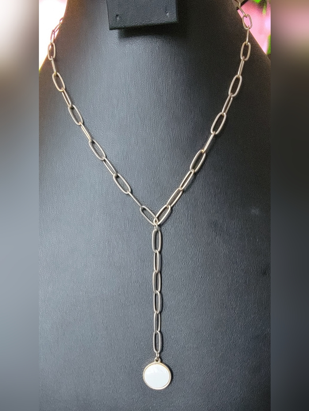 Silvertone Paperclip Link Y-Necklace for Women